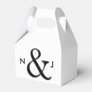 Black & White Ampersand Chic Custom Wedding Favour Box