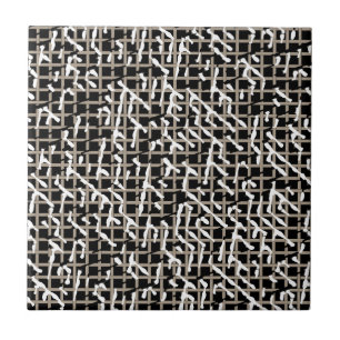Black White and Beige Textured Ceramic Tile