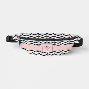 Black White and Blush Chevron Bum Bags