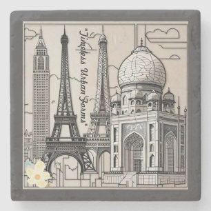 "Black, White, and Built" Stone Coaster