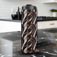 Black, White and Copper Abstract 3D Illusion