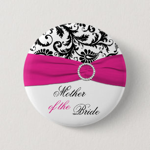 Black, White, and Fuchsia Mother of the Bride Pin