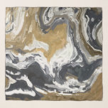 Black, White and Gold Abstract Scarf<br><div class="desc">Black,  White and Gold marbleised design created using 2 sharpie pens. By celeste@khoncepts.com</div>