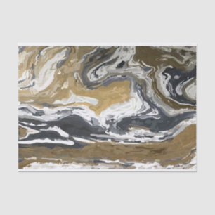 Black, White and Gold Abstract Tissue Paper