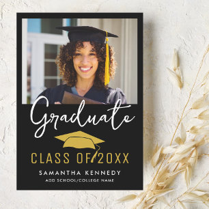 Black, White, and Gold Class of 2025 Grad Photo Announcement