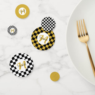 Black White and Gold Elegant Aesthetic Confetti