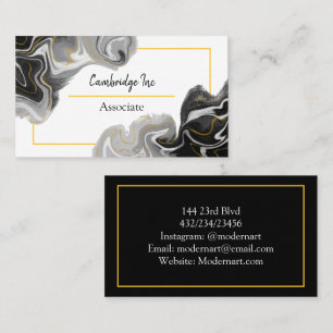 Black, White and Gold Marble Classy  Business Card