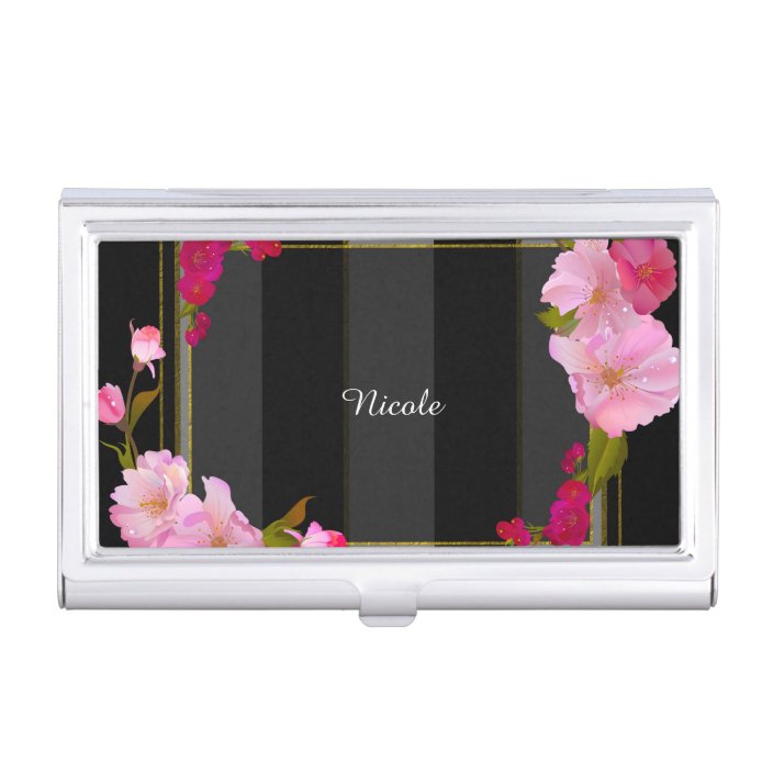 Black White and Gold Modern Floral Chic Glamour Business ...