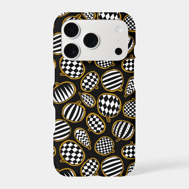 Black White and Gold Pumpkin Pattern (Back)