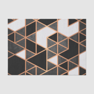 Black White and Golden Mosaic Tissue Paper