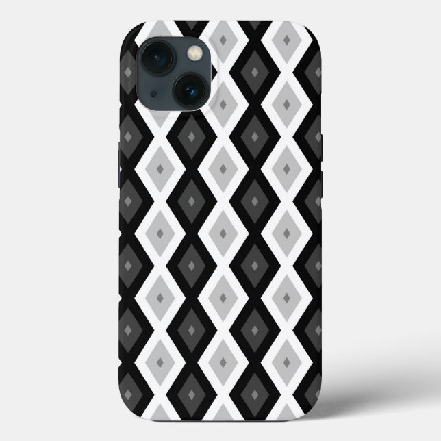 Black, white and gray diamond pattern Case-Mate iP iPhone Case (Back)
