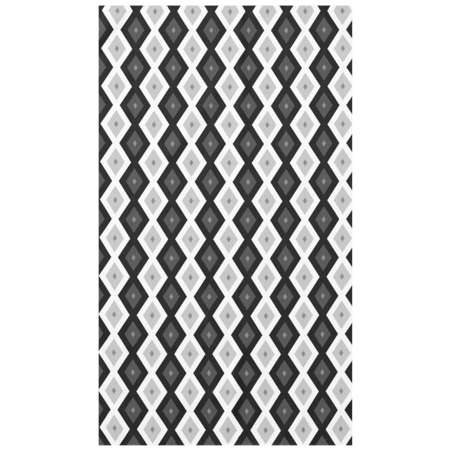 Black, white and gray diamond pattern tablecloth (Front)