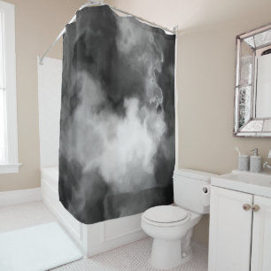 Black, white and Gray Marbled Abstract   Shower Curtain