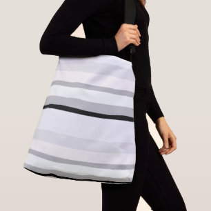 Black, White and Green Abstract Stripes Crossbody Bag