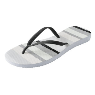 Black, White and Green Abstract Stripes Jandals