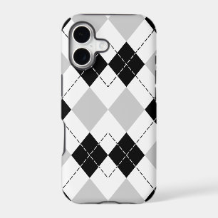 Black White and Grey Argyle iPhone 5 Case