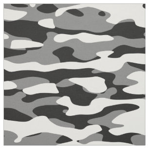 Black, White and Grey Camo Fabric
