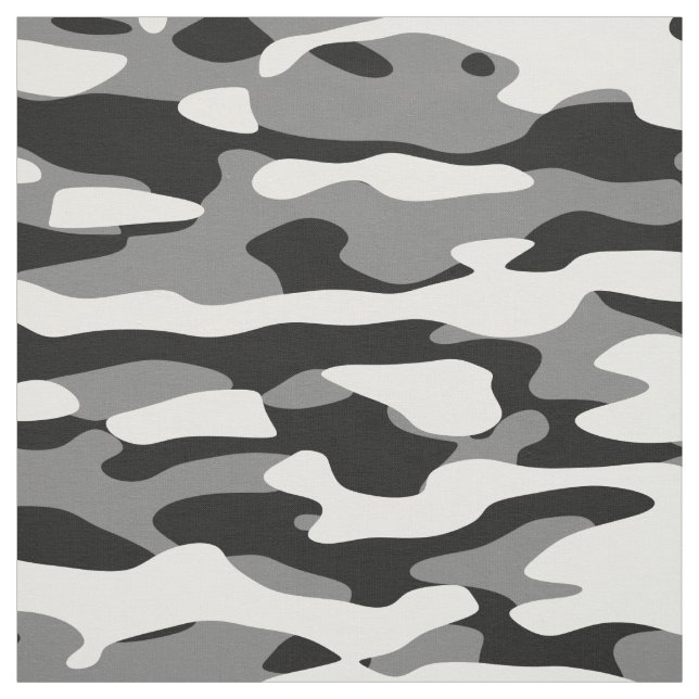 Black, White and Grey Camo Fabric (Swatch)