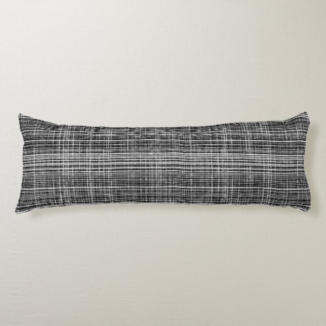 Black, White, and Grey Check 2 Pattern Body Cushion (Front)