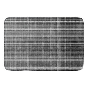 Black, White, and Grey Check Pattern Bath Mat