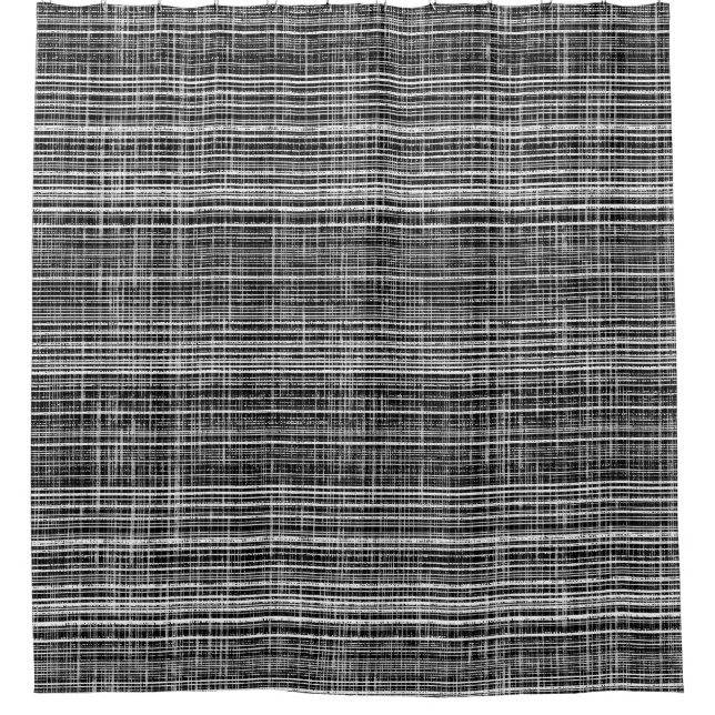 Black, White, and Grey Check Pattern Shower Curtain (Front)