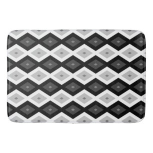 Black, white and grey diamond pattern bath mat