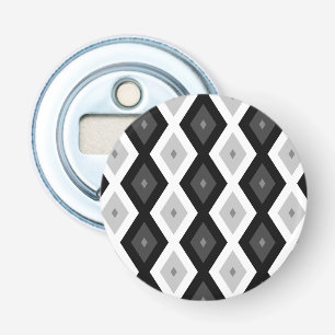 Black, white and grey diamond pattern bottle opener