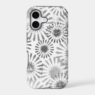 Black White and Grey Floral Burst