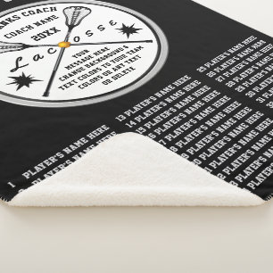 Black, White and Grey Lacrosse Coach Gift Ideas Sherpa Blanket