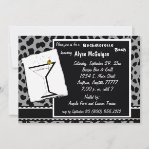Black White And Grey Leopard Party Invitation