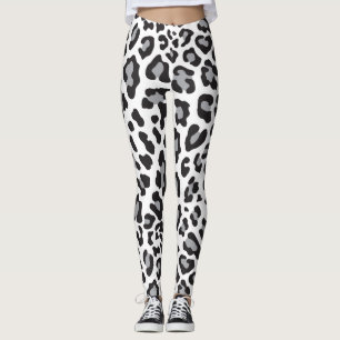 Black, White and Grey Leopard Print Leggings