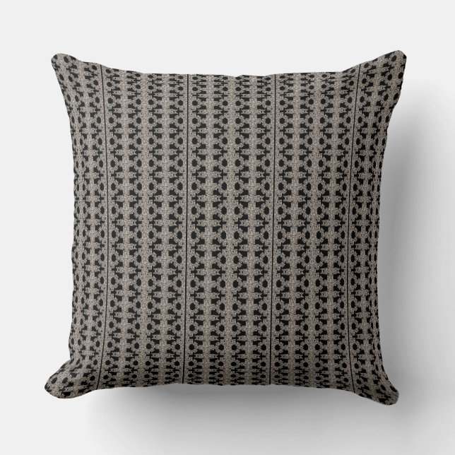 Black, White and Grey Pattern Cushion (Front)
