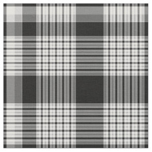 Black White and Grey Plaid Fabric