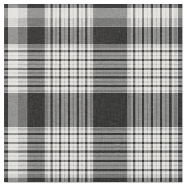 Black White and Grey Plaid Fabric (Close Up)