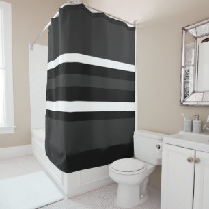 Black, White and Grey Shower Curtain