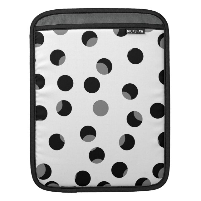 Black, white and grey spotty pattern. iPad sleeve (Front)