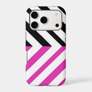 Black, White and Hot Pink Classic Chevron Pattern