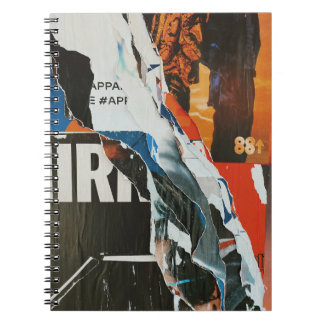 Black white and orange abstract painting notebook