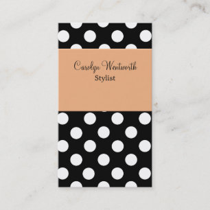 Black, White, and Orange Ladies Business Card