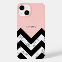 Black White and Pink Chevrons