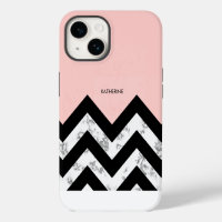 Black White and Pink Chevrons