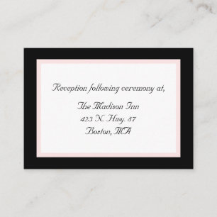 Black, white and pink Wedding enclosure cards