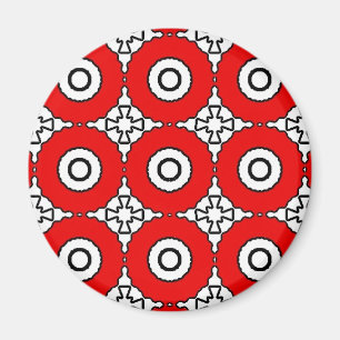 Black, white and red circles magnet