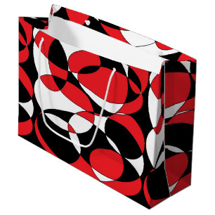 Black, white and red ellipticals gift bag