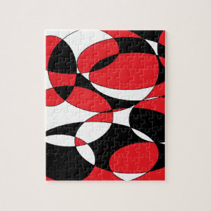 Black, white and red ellipticals jigsaw puzzle
