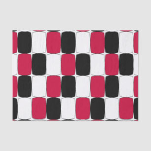 Black, White and Red Fish Eye  Tissue Paper