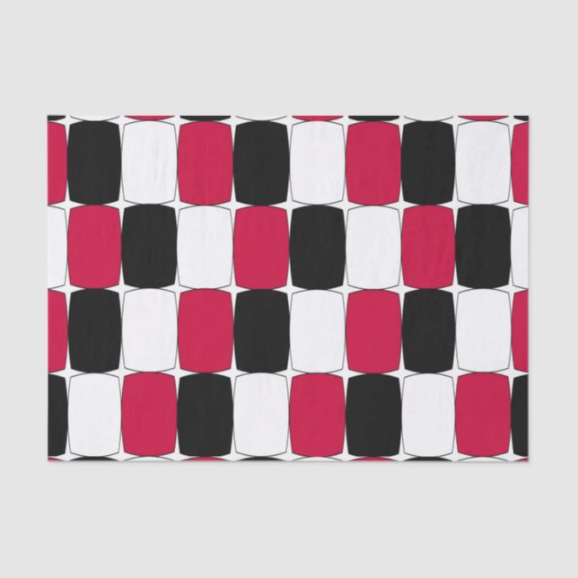 Black, White and Red Fish Eye  Tissue Paper (Front)