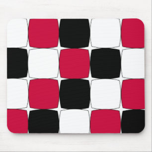 Black, White and Red Fisheye by Celeste Sheffey Mouse Pad