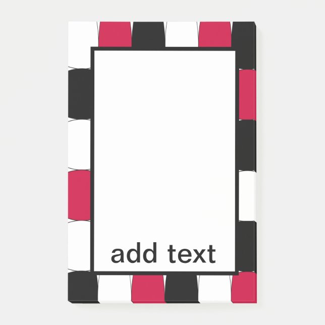 Black, White and Red Fisheye Post-it Notes (Front)