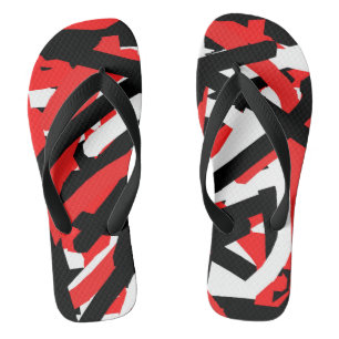 Black, White and Red Graffiti  Jandals